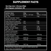 Supplement facts for Anabolic ISO Whey 2kg protein supplement by Kevin Levrone for muscle growth and recovery.